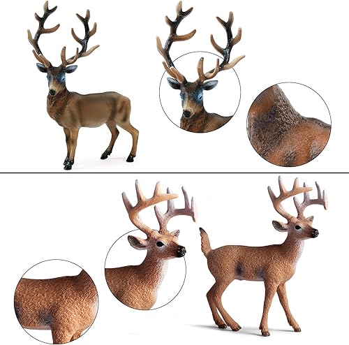 Miniatura 8 de SIENON 18 figuras de animales del bosque, figuras de animales del bosque, juguetes de animales en miniatura con búho, erizo, zorro, ardillas, osos,