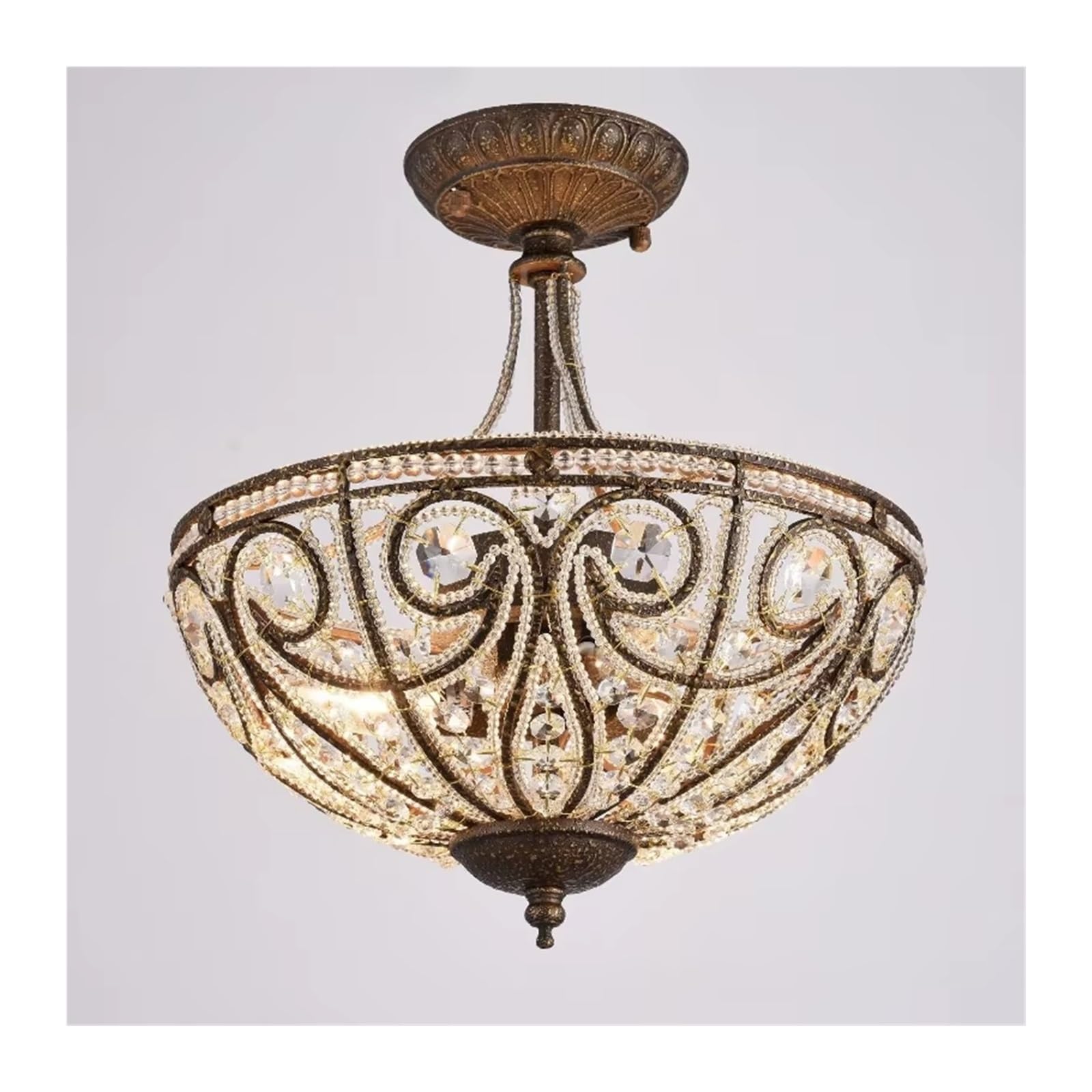KXEcoLife Luxurious and Atmospheric Bedroom Dining Room Semi Chandelier