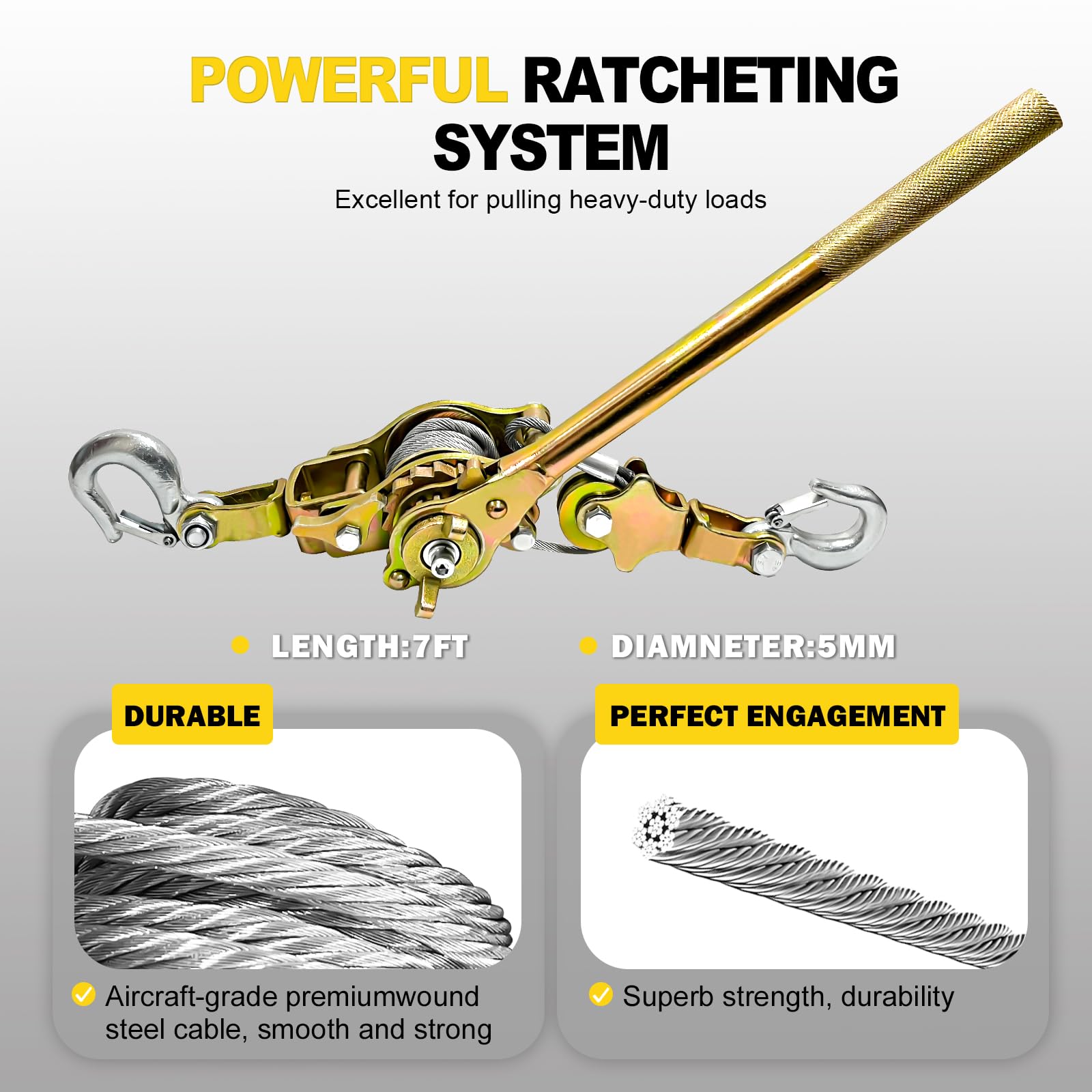 Snapklik.com : SENKEYFE Come Along Winch Puller, Cable Hoist Winch Puller