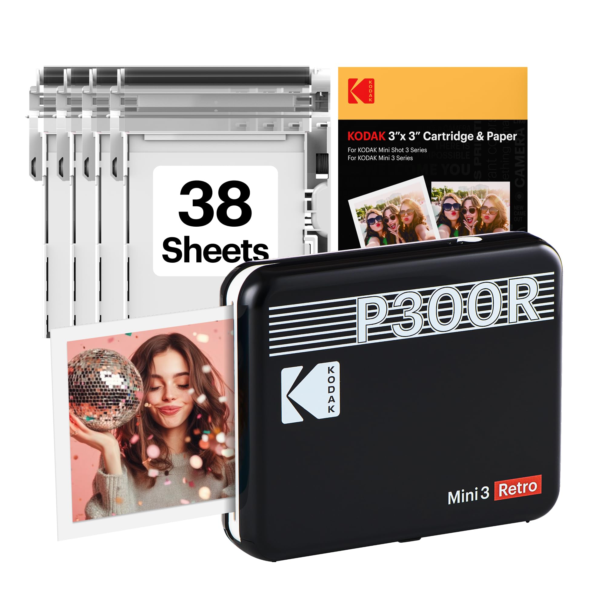 その他 New Kodak Mini 3 Retro Photo Printer KODAK Mini 3 Retro 3x3'' Portable Photo Printer, Bluetooth