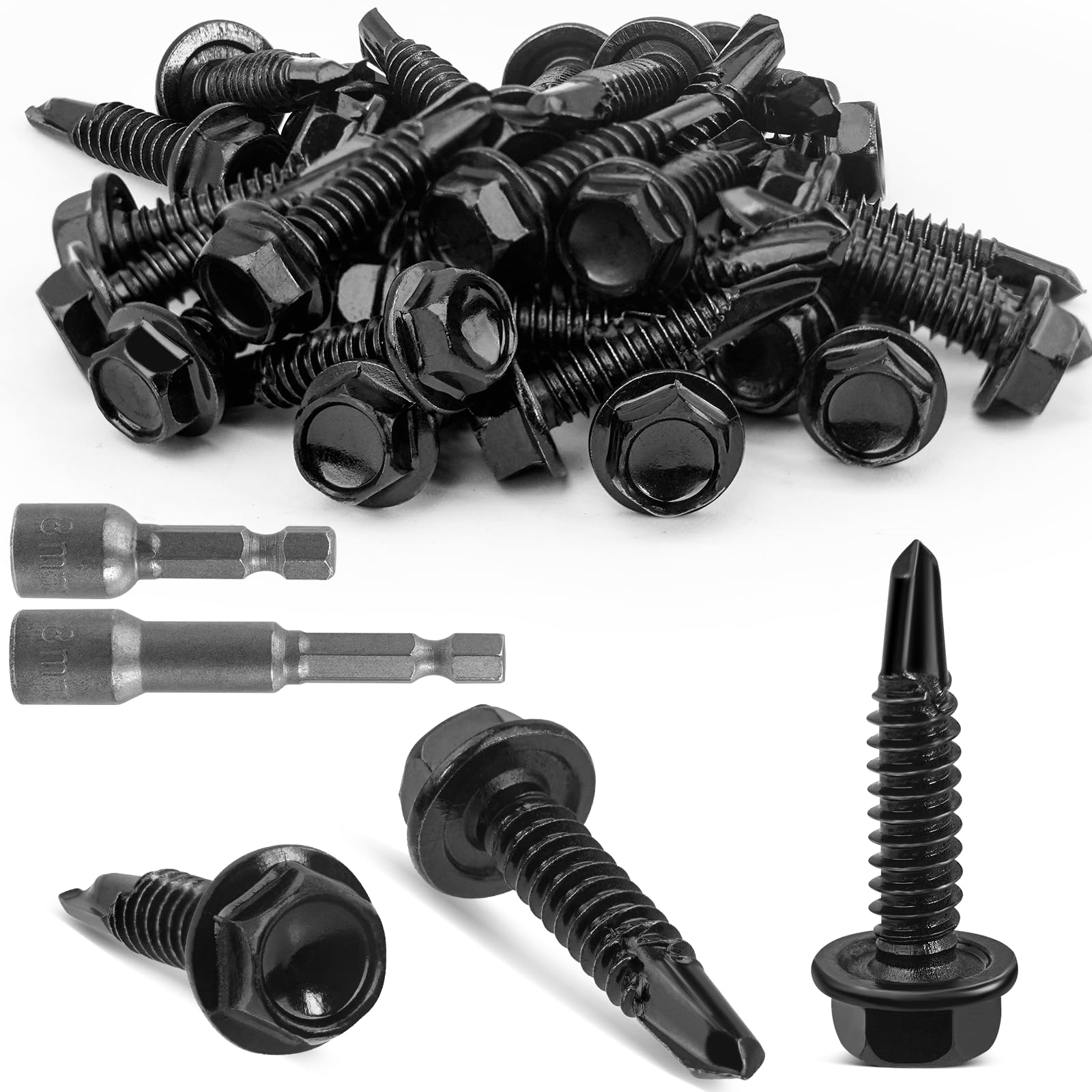TXXATX M5.5x19 mm Self Drilling Screws for Metal 30 Pcs Hex Head Roofing Screws 410 Stainless Steel Self Tapping Screws Metal with Washers for Plastic Roof Sheet Trapezoidal Sheet Canopies Railings