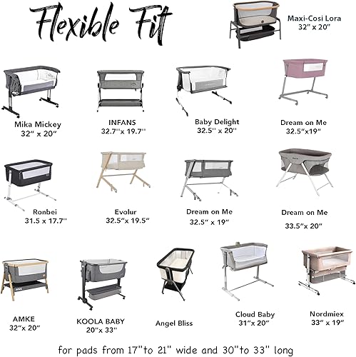 Miniatura 3 de Juego de 2 sábanas de colchón ajustables de 100% algodón orgánico para Mika Micky, Baby Delight, Ronbei, Chicco, KoolerThings, Cloud Baby, AMKE,