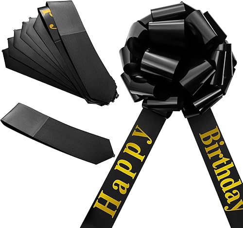 Miniatura 2 de Lazo grande de feliz cumpleaños para automóvil, lazo decorativo grande para envolver regalos, lazo gigante para decoración de cumpleaños, fiesta de
