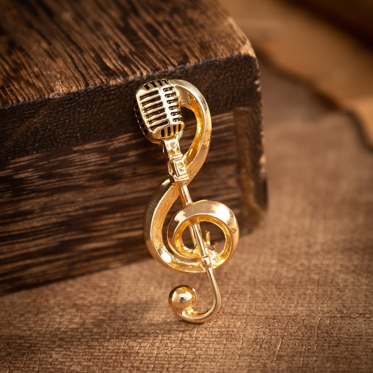 ONLYJUMP Music Note Microphone Gutar Brooch Lapel Pin for Women Dainty Rhinestone Gutar Pins Scarf Jackets Dress Suit Brides Corsage Brooche Musical Jewelry Gifts