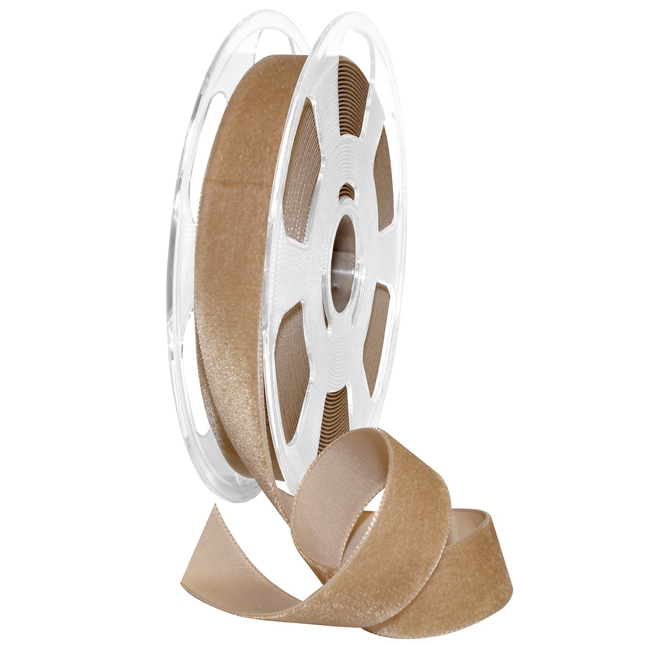 Morex Nastro di Velluto Nylvalour, Colore Terra, 2,2 cm x 9 m