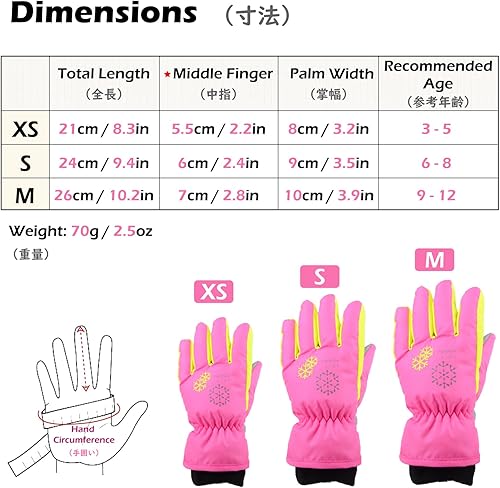 Vista 2 de TRIWONDER Kids Gloves for Boys Girls Toddler Winter Ski Snow Mittens Windproof Waterproof Thermal Warm Gloves