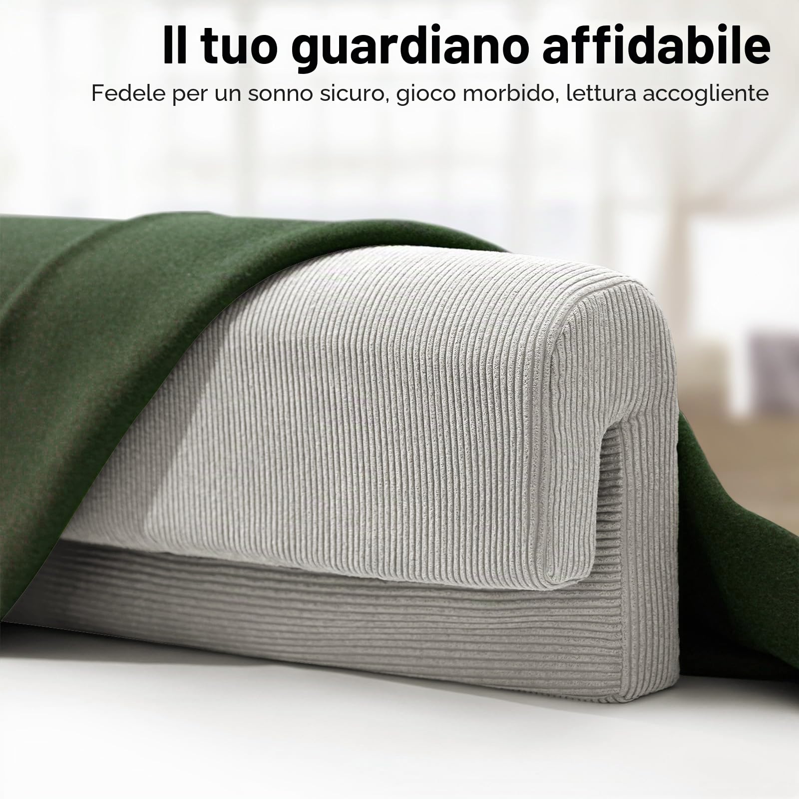 AEOCOO Protezione paracolpi per sponda letto, imbottitura per sponde del letto d'ospedale, protezione per letti a soppalco e letti a castello, in morbida memory foam, anti-urto, prevenzione delle