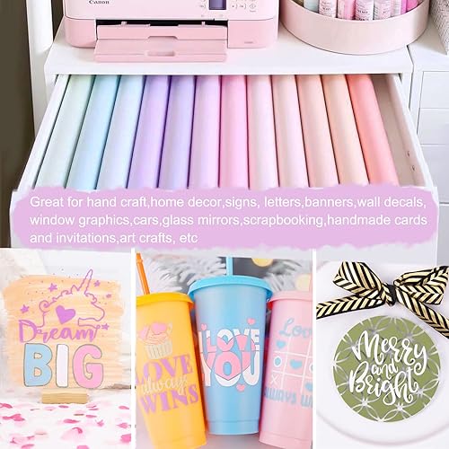 Miniatura 5 de TECKWRAP 001 Vinilo adhesivo permanente de 12 x 12 pulgadas, 15 hojas por paquete para cortadores de manualidades, trazadores de letreros, morado