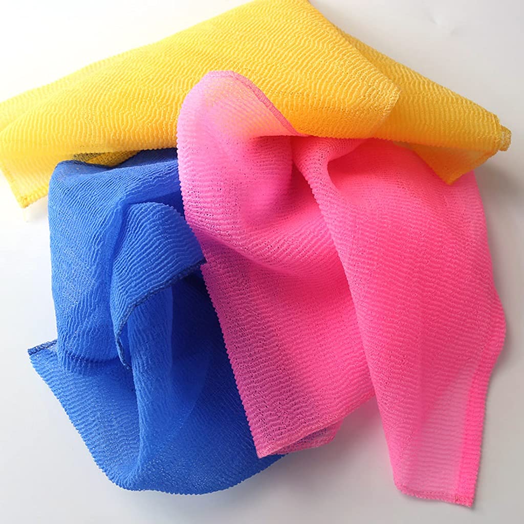 Toallitas exfoliantes Toalla exfoliante Toalla de baño de nylon exfoliadora de doble cara con limpieza profunda y masajee su piel exfoliante SBUTCANTE ATRÁS (Paquete de 6) Toalla Exfoliante Corporal