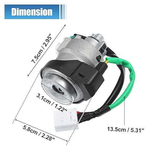 Miniatura 7 de uxcell No.819203KA10 Cilindro de bloqueo del interruptor de encendido del coche con 2 llaves para Hyundai Sonata 2.4L L4 3.3L V6 2005-2007