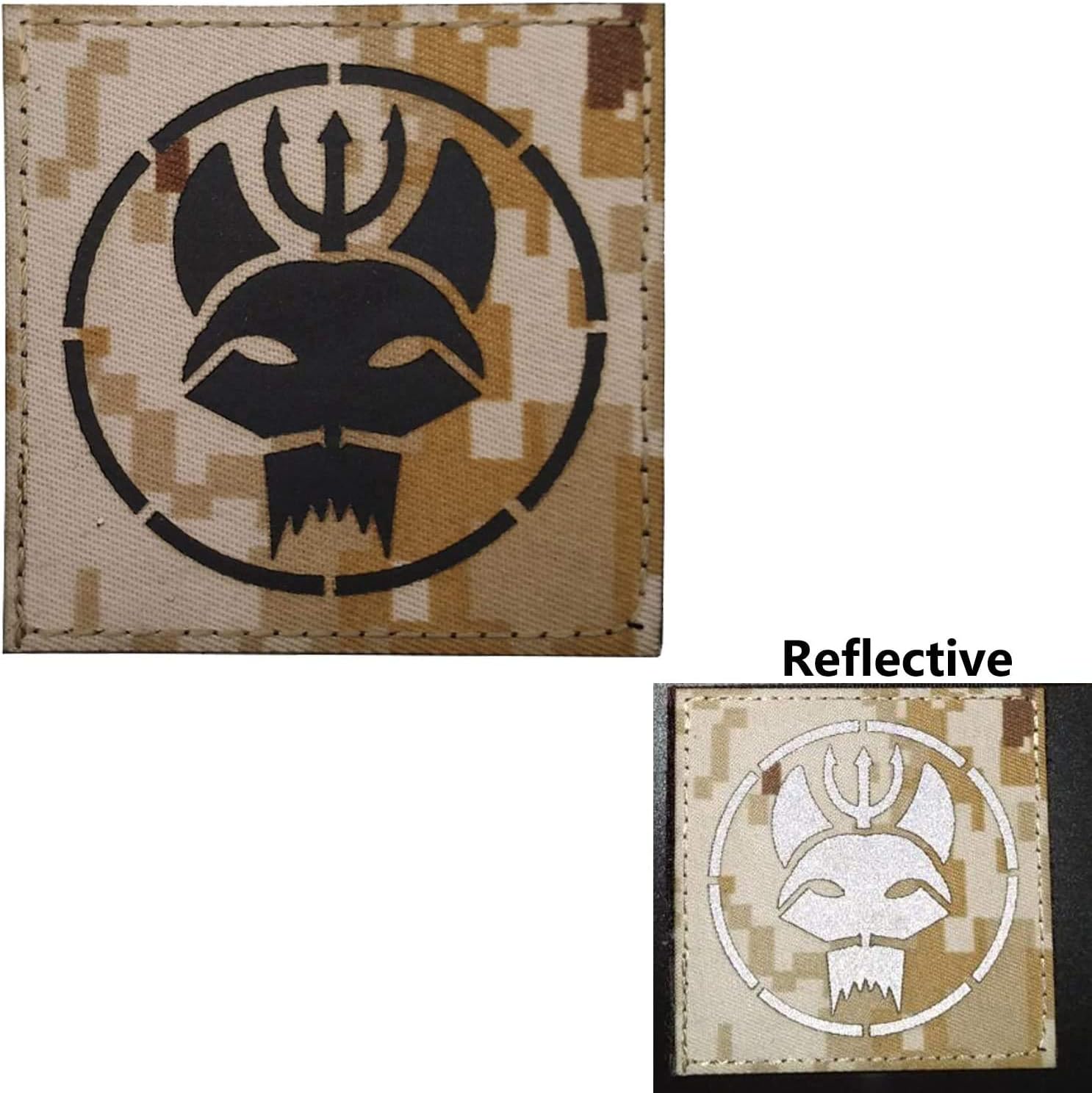 Trident Cat Head Infrared Reflective Patch, Customizable Personalized American Flag, Call Sign, Dont Tread On Me Army Military Tactical Fastener Hook Loop Backed Patches