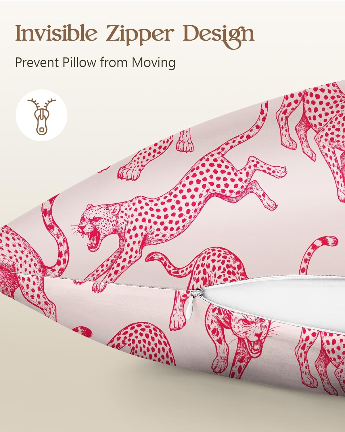 Miss Adola Silk Pillow Cases 2 Pack - Queen Size 20 x 30 Inch Silky Pillowcase for Hair and Skin Soft Cute Aesthetic Bed Sleeping Pillow Cover with Zipper for Women, PK Leopard