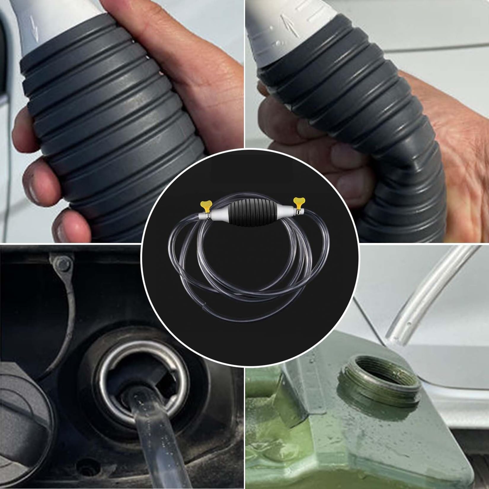 Siphon Pump For Gasoline, Gas Siphon Pump For Gasoline, Portable Widely Use Hand Fuel Pump, Liquid Sucker Hand Pump With Pvc Hoses(3.3ft)