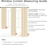 Vista 7 de XiDi - Cortinas beige con superposición transparente para sala de estar y dormitorio, ventana pequeña, 2 paneles, 80% de oscurecimiento, cortinas