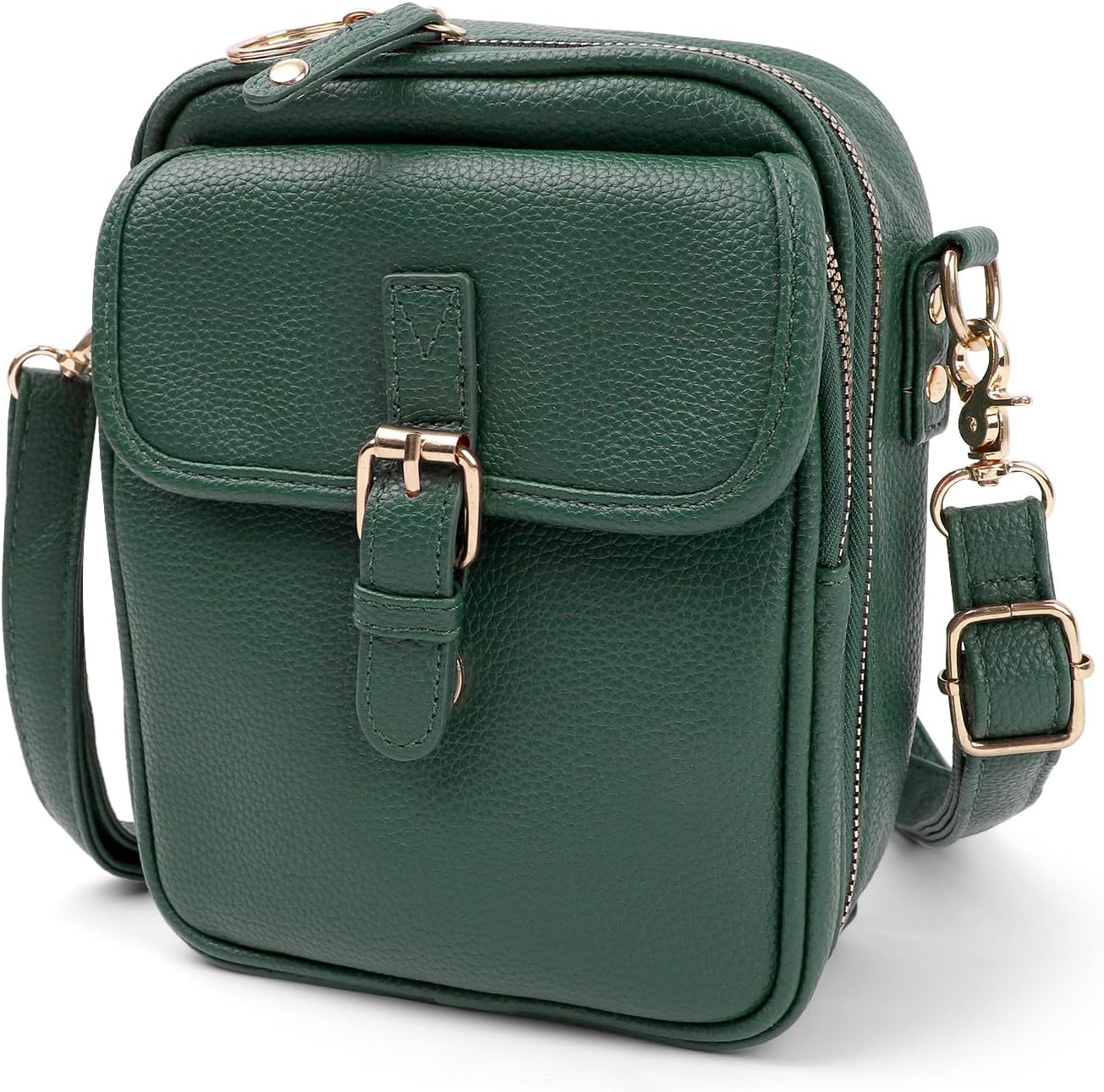 Crossbody Leather Bag, Vintage Womens Large Capacity Cross Body Bags for Women Theft (Dark Green)