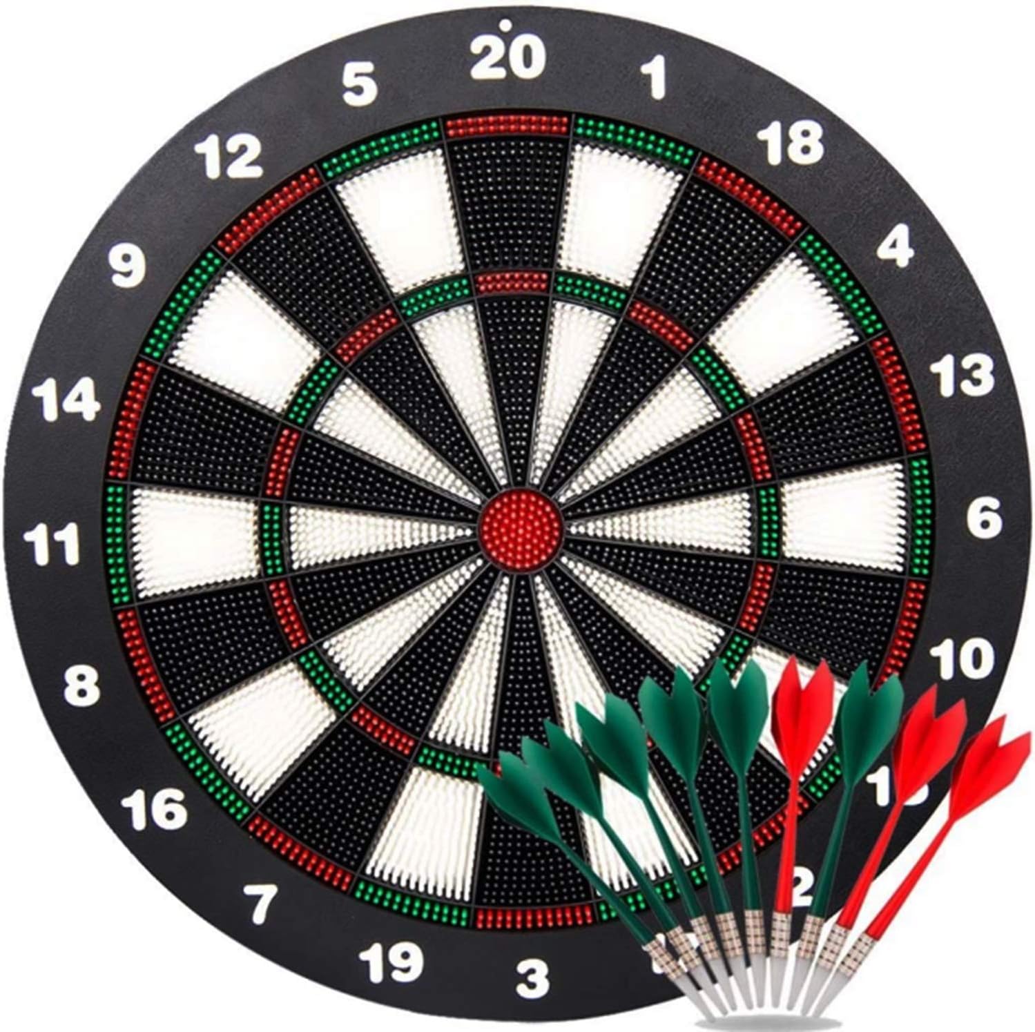 Ylovetoys Dart Board Soft Tip Safety Kids Dart Board Set Boys Toys Gifts, 16.4 inch Rubber Dartboard with 9 Soft Tip Safe Darts Great Game for Office and Family Leisure Sport