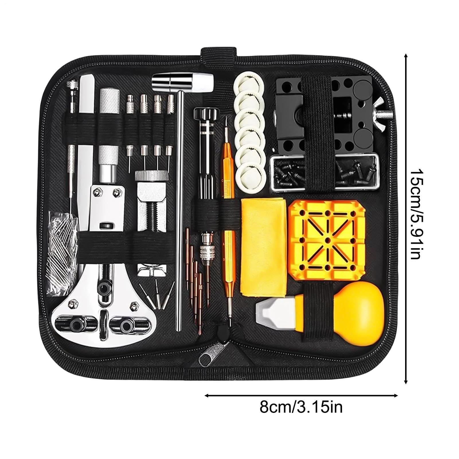 Kit di Riparazione Orologi Kit Completo per Manutenzione Manuale con | Strumento per Sostituzione Batteria Orologio Per Casa e Viaggio, Sostituzione Batteria e Regolazione Cinturino