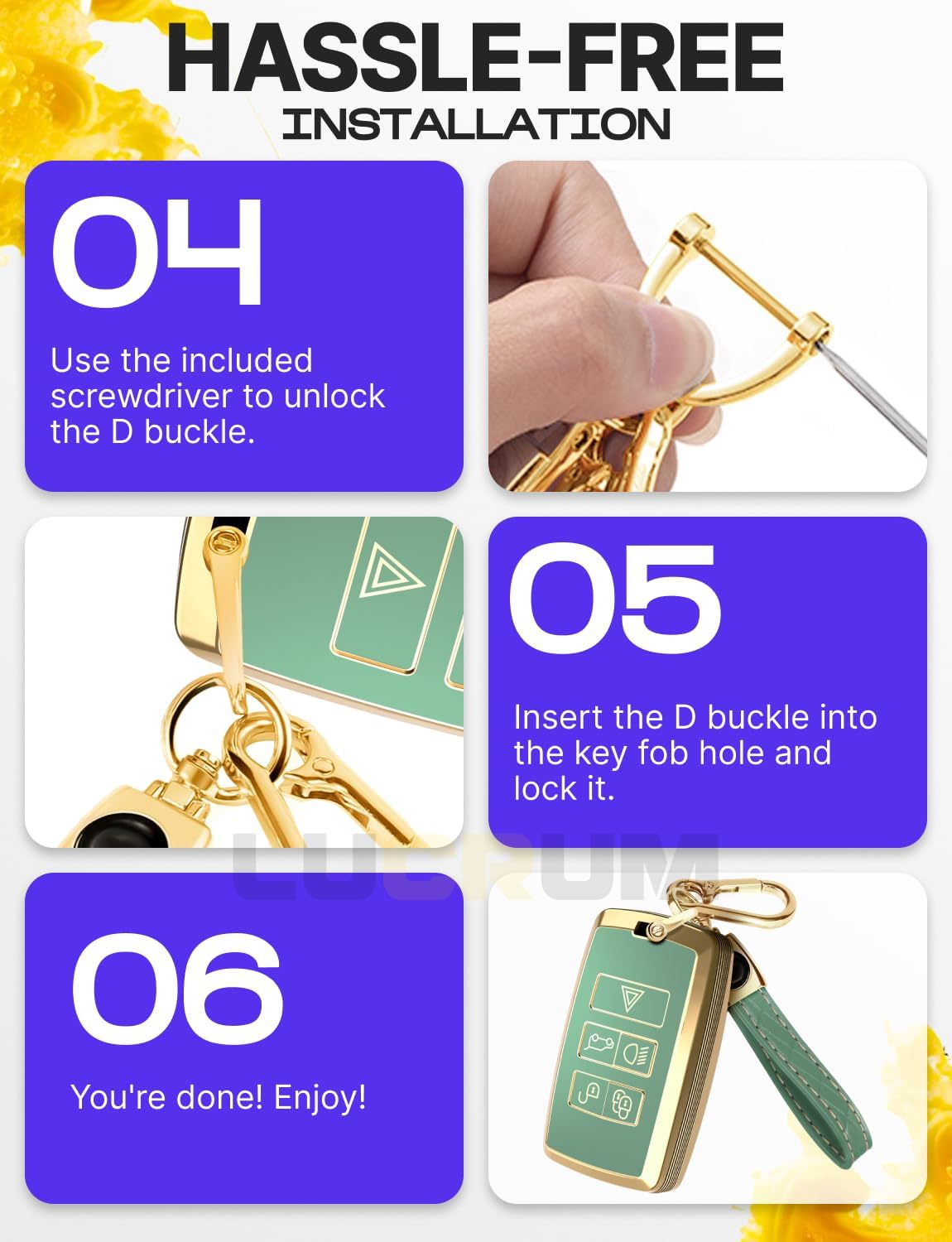 Lucrum Compatible with Range Rover and Jaguar Key Fob Cover & Keychain, TPU Keyfob Case for Land Rover Sport Evoque XE XJ XF - Image 7