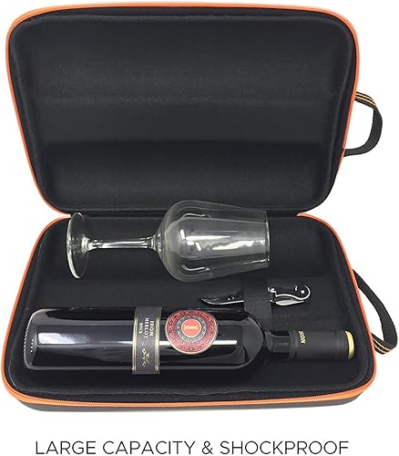 Miniatura 3 de Bolsa de viaje para botella de vino para 2 botellas de vino, a prueba de golpes e impermeable, funda de transporte rígida de EVA