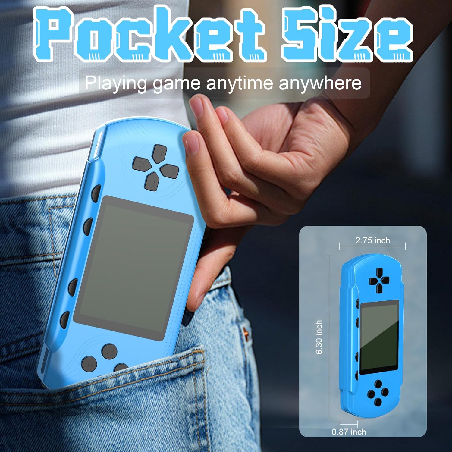 Retro Handheld Game for Kids Adults-Classic 258 Video Games with Rechargeable Battery, 3.0" LCD Screen Portable Gaming Player Plug & Play Video Games, Electronic Toy Gift for Boys Girls Birthday Xmas - Image 6