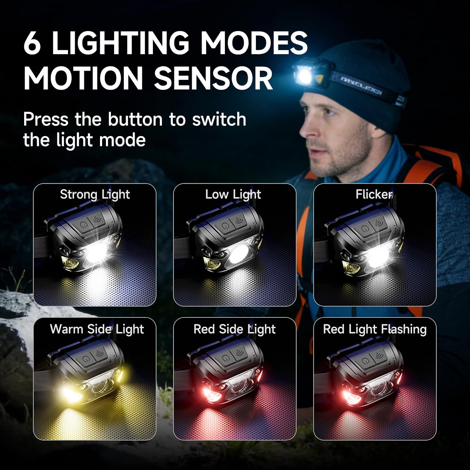2 Sets High-End Comfortable Camping & Work Headlamp, Long Endurance Lighting 12 Hours, 1000+ LM High Brightness, IPX5 Waterproof, Suitable For Fishing, Running, Maintenance And Other Scenarios