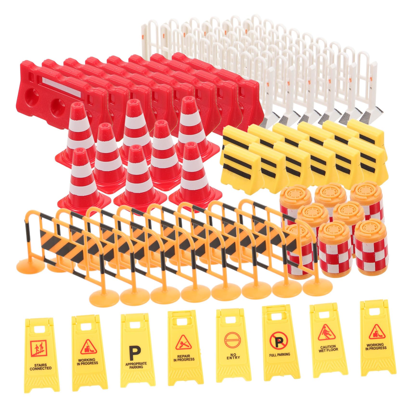 VICASKY 62Pcs Miniature Traffic Sign Educational Road Traffic Signs for Learning for Traffic Knowledge Development Includes Traffic Cones