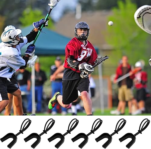 Vista 7 de Dunzy Protector bucal deportivo con correa, 10 unidades, sin ebullición, para adultos y jóvenes, protector bucal para boxeo, baloncesto, lacrosse