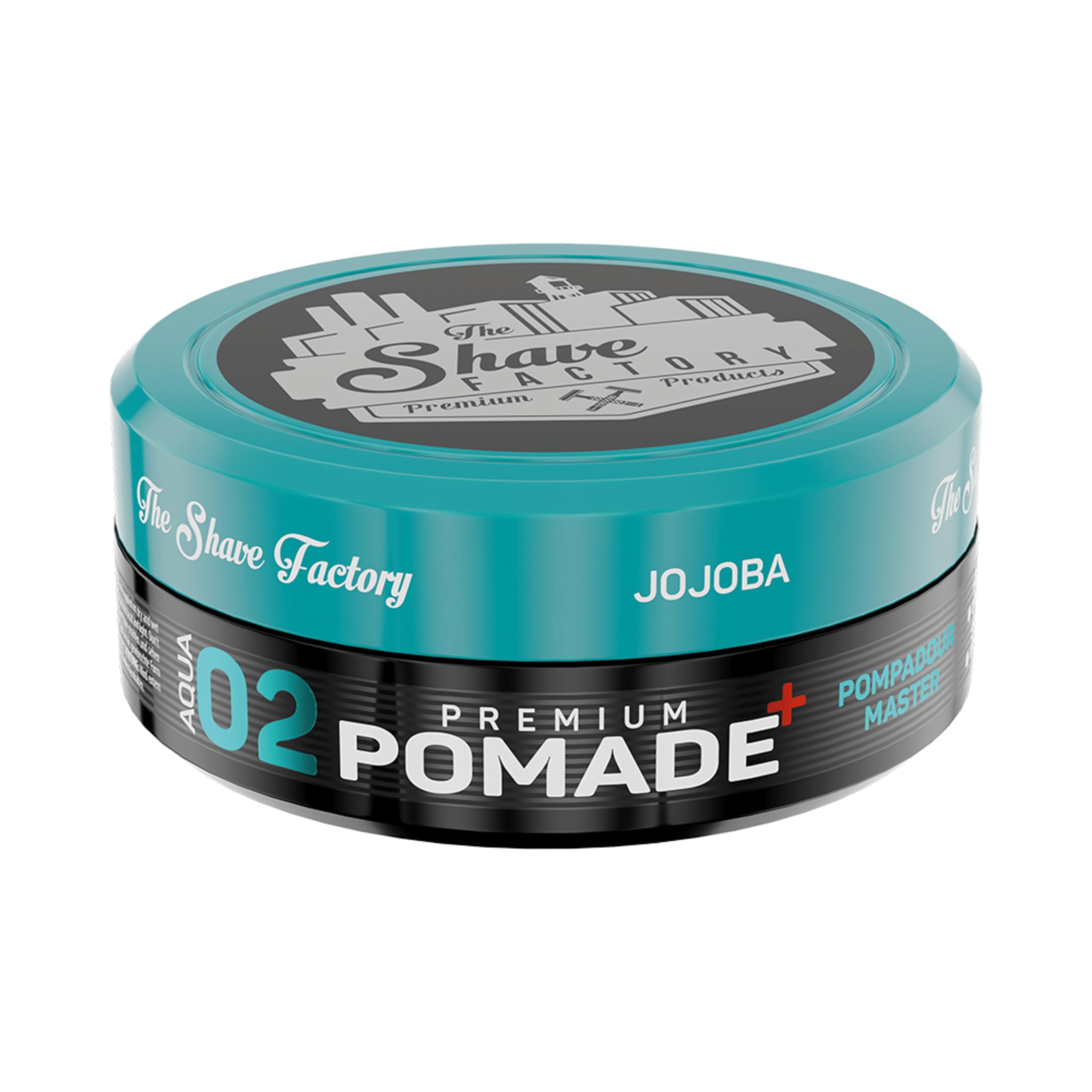 The Shave Factory Premium hair styling Pomade 150ml 02 Pompadour Master with Jojoba Extra Hold & Shine