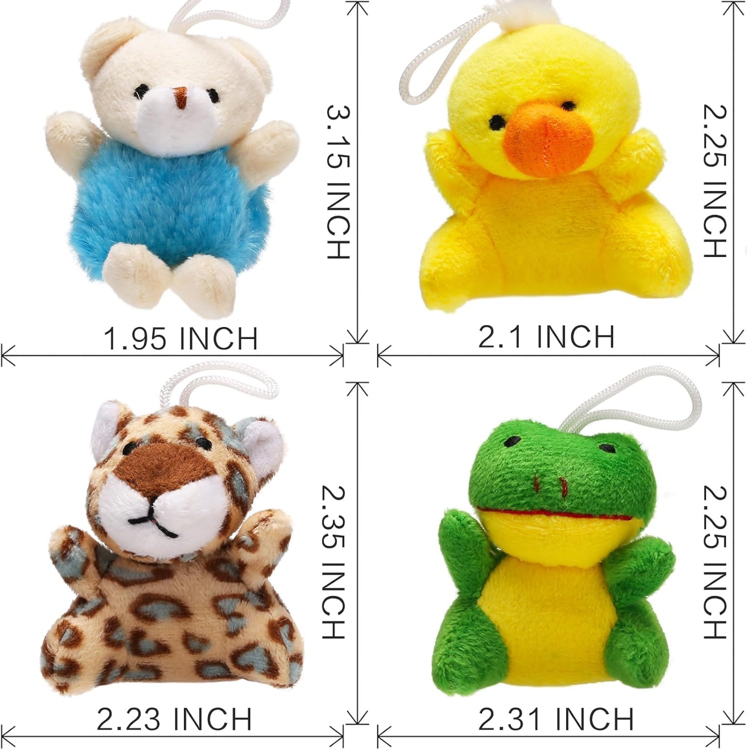 Uzoxlsn 38 Pack Mini Stuffed Animals Party Favors for Kid, Small Plush Stuffed Animal Toy in Bulk for Claw Machine, Carnival Prizes, Plush Keychain Decorations, Classroom Reward