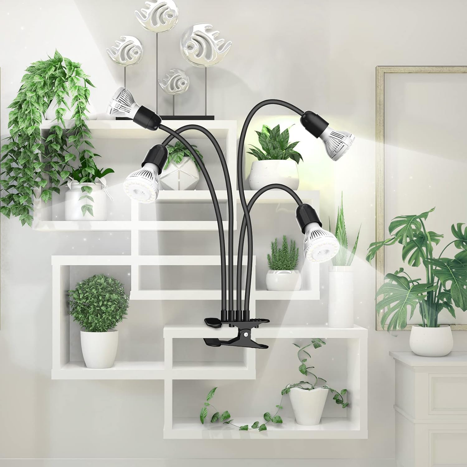 SANSI LED Grow Lights for Indoor Plants, 600W Full Spectrum Gooseneck Clamp Grow Lamp, 40W Power Plant Light with High PPFD for Seeding, Lifetime Free Bulb Replacement Plant Lights for Indoor - Image 5