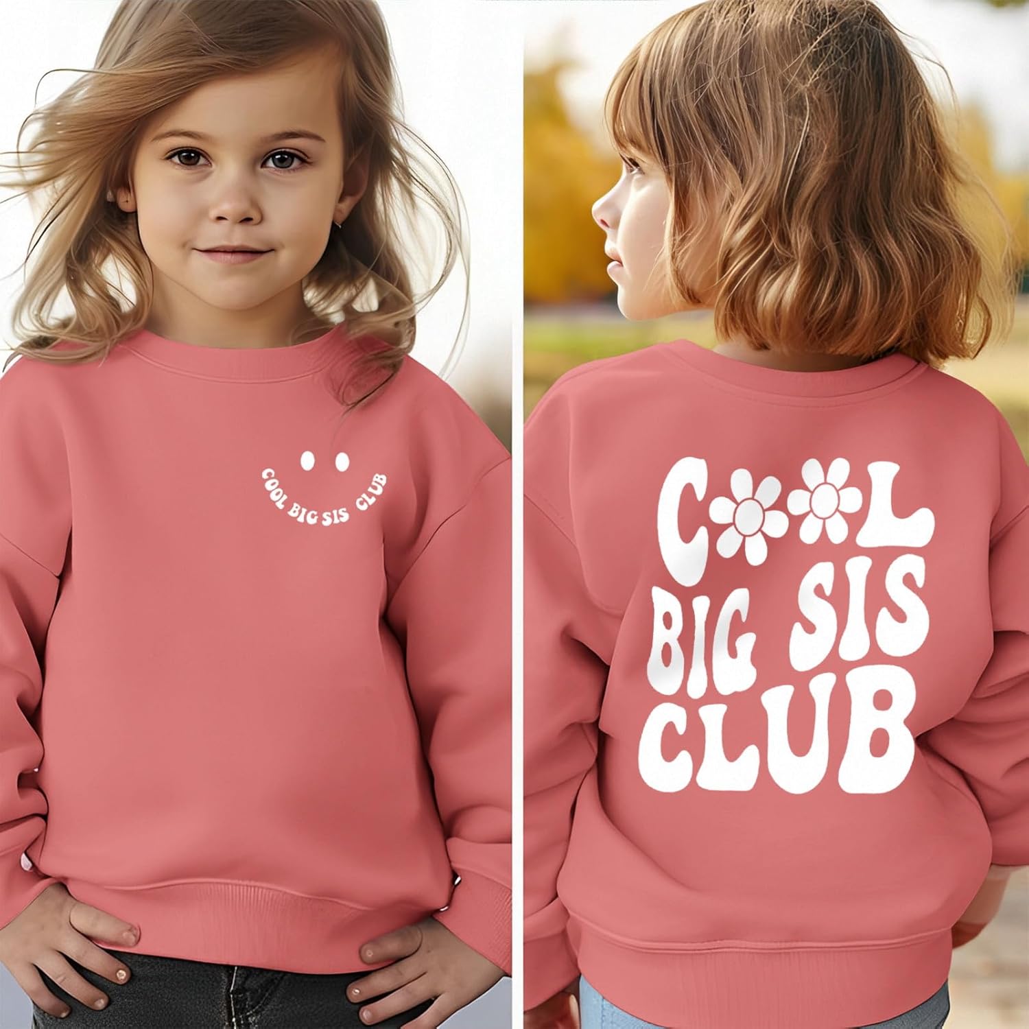 Big Sister Sweatshirt for Toddler Baby Girls - Cool Sis Club Long Sleeve Outfit Shirt for Announcement - Image 2