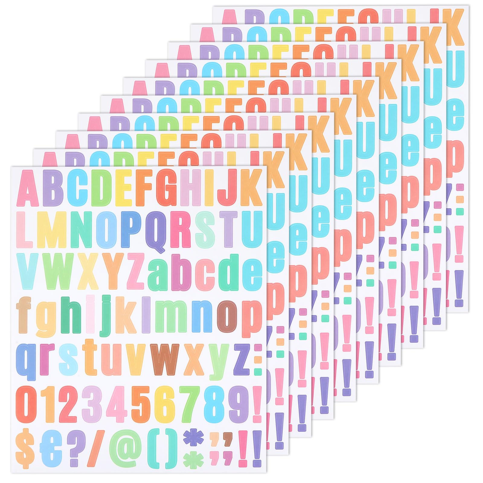10 Sheets Alphabet Stickers Number Stickers Aesthetic, Stick on Numbers for Birthday Cards for Crafts Vinyl Lettering, Decoration, Greeting Cards, Envelope, Scrapbook(Bold)