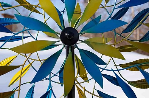 Miniatura 3 de Lunar Orbit, Chalily Garden Wind Spinner Esculturas cinéticas Grandes Mandala Spokes Arnés El Poder del Viento para un hermoso arte giratorio, ideal