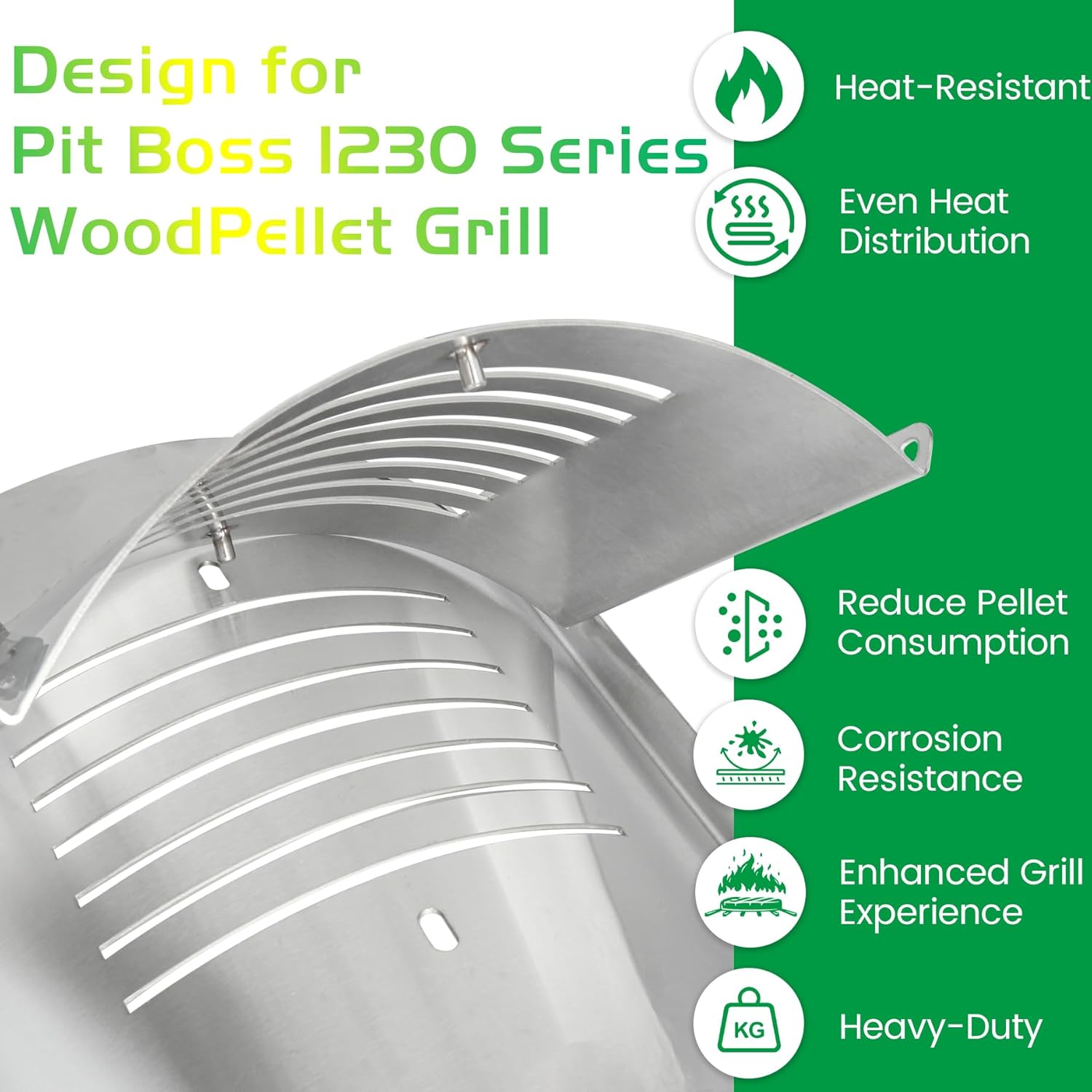 Flame Broiler Kit for Pit Boss PB1230 Pellet Gas Combo Grills 1230CC PB1100PSC2 550G Replacement Parts Pitboss Diffuser Heat Deflector Plate Smoker BBQ Accessories For 1230 Series