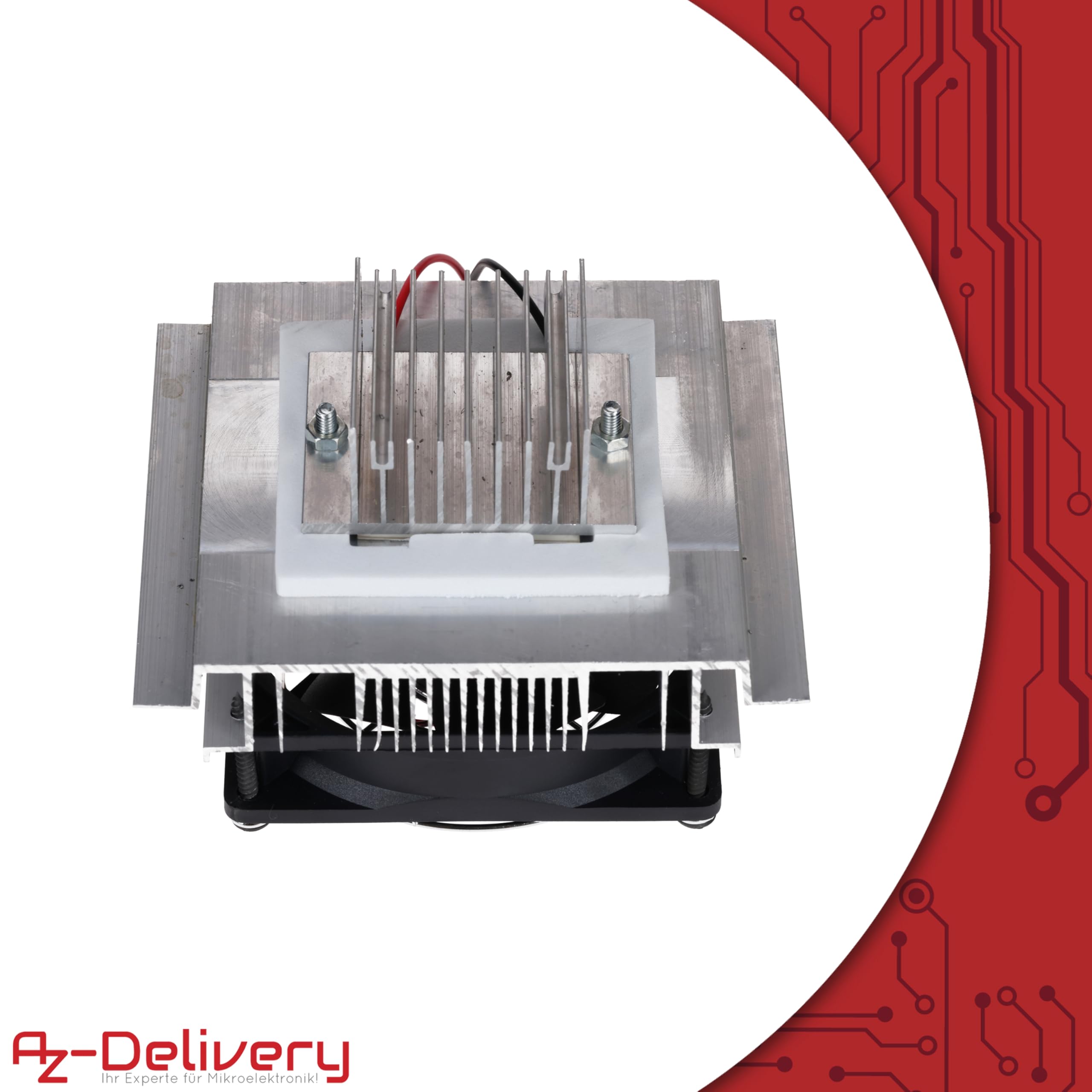 AZDelivery Kit de refrigeración Peltier – disipador de calor y ventilador 12 V – aluminio, 12 V, accesorios