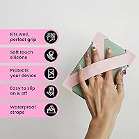 Vista 4 de Strapsicle Correa de Mano de Silicona – Kindle & Paperwhite (6”) Gen 7–10, Kobos de 6” – Mediana – Pack de 2 – Rosado – Cómoda Alternativa a la Rosa