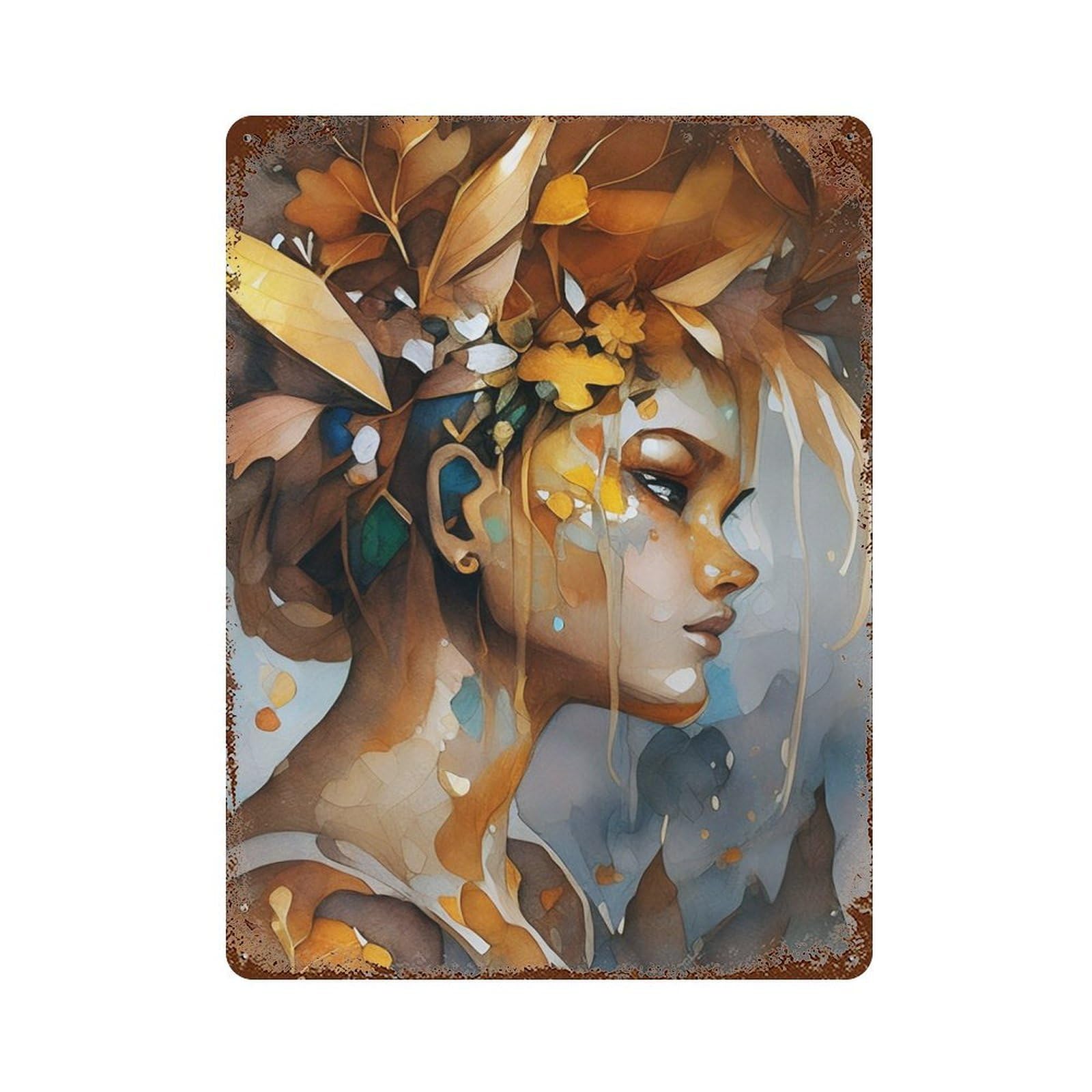 Spirit of Samhain Rusty Metal Tin Sign 15.7"x11.8", Industrial Home Decor for Garage, Pub Or Kitchen