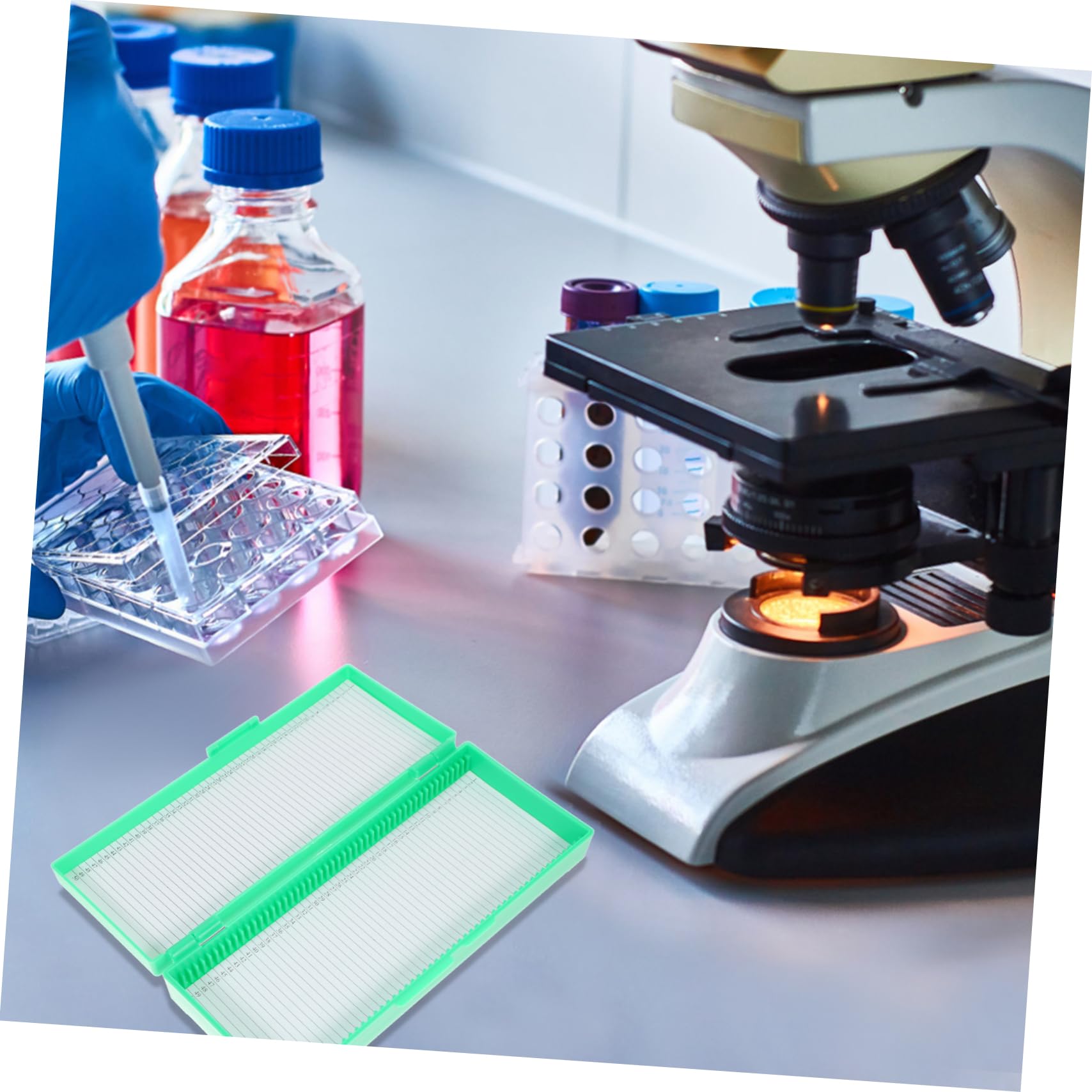 Gatuida Plateau Porte-lames De Microscope En Plastique De Couleur Aléatoire, Capacité 20 Lames, Numérotation Des Fentes, Empilable, Pour Rangement Ordonné En Laboratoire Industriel Et Scientifique Gatuida Plateau Porte-lames De Microscope En Plastique De Couleur Aléatoire, Capacité 20 Lames, Numérotation Des Fentes, Empilable, Pour Rangement Ordonné En Laboratoire Industriel Et Scientifique
