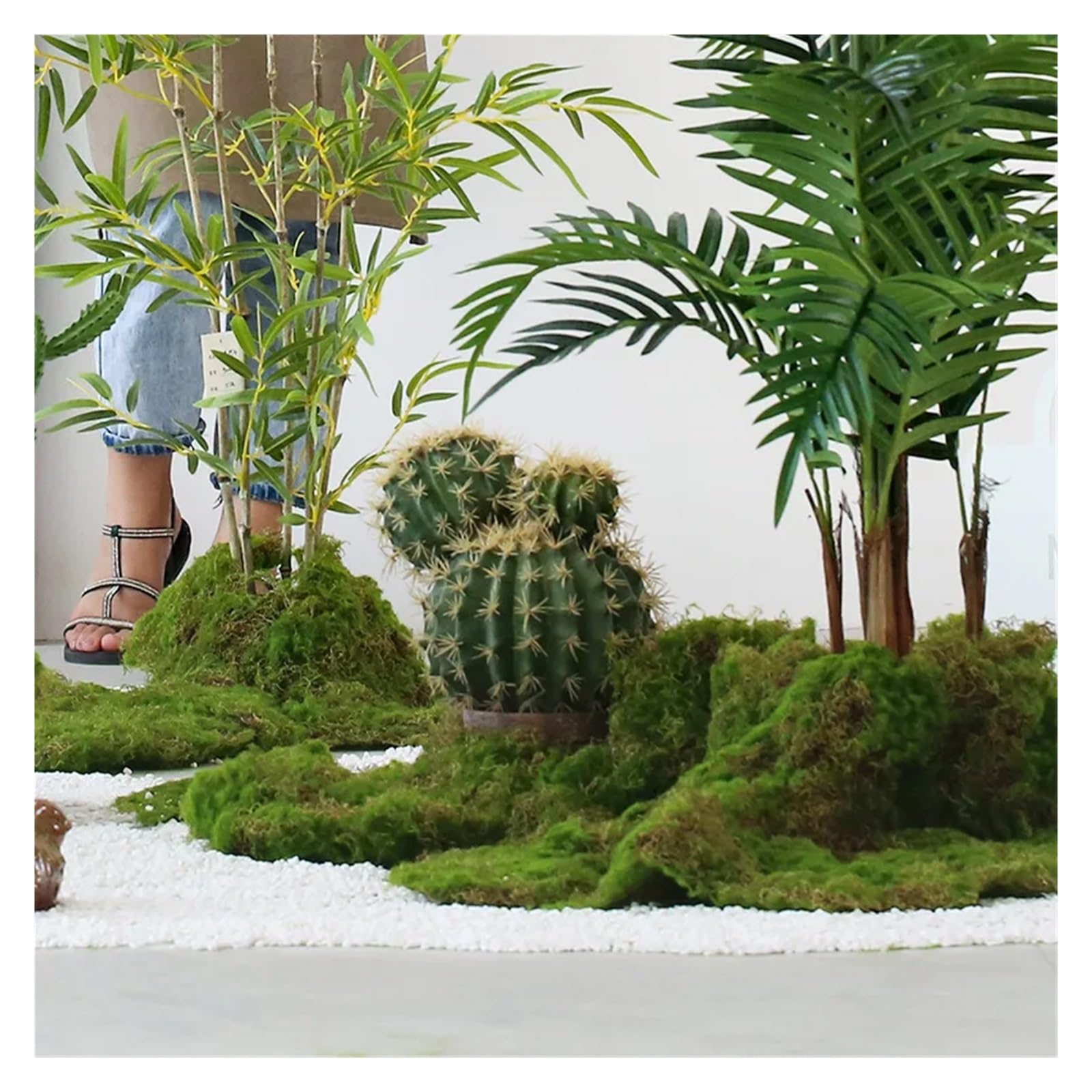 Musgo Artificial Césped Artificial de Musgo de 50 x 50 cm for jardín, decoración del hogar, Pared, Flores, Accesorios de micropaisajismo.(20cmx20cm)