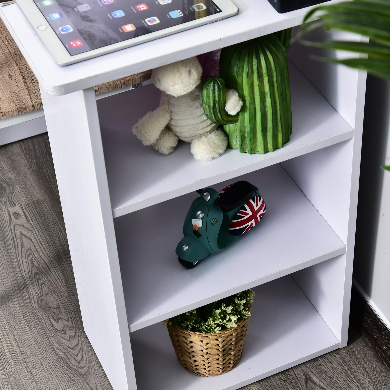 HOMCOM Bureau Informatique Multimédia 3 Tiroirs 120L x 49l x 72H cm Blanc
