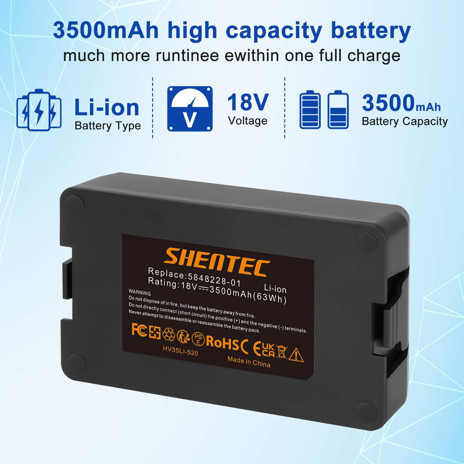 18V 3500mAh pour Batterie Automower 115H, Automower 305 2020, Automower 310 2020, Automower 520 2021, Automower 520 2022, Automower Limited Edition 2020, Sileno Life