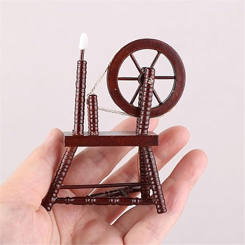 Miniatura 4 de Casa de juguete retro enrollado a mano escala 112 decoración de madera con elegancia para exhibición de habitación en miniatura, carrete de mano en