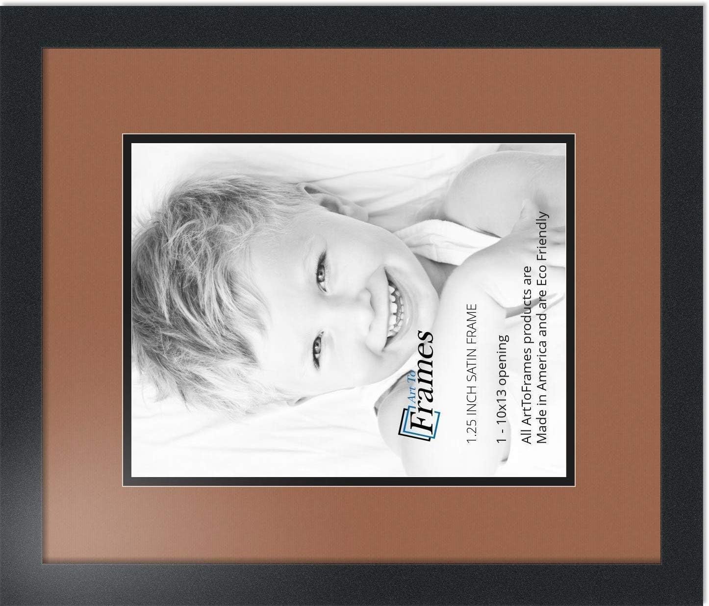 Art to Frames Double-Multimat-641-771/89-FRBW26079 Collage Photo Frame Double Mat with 1 - 10x13 Openings and Satin Black Frame