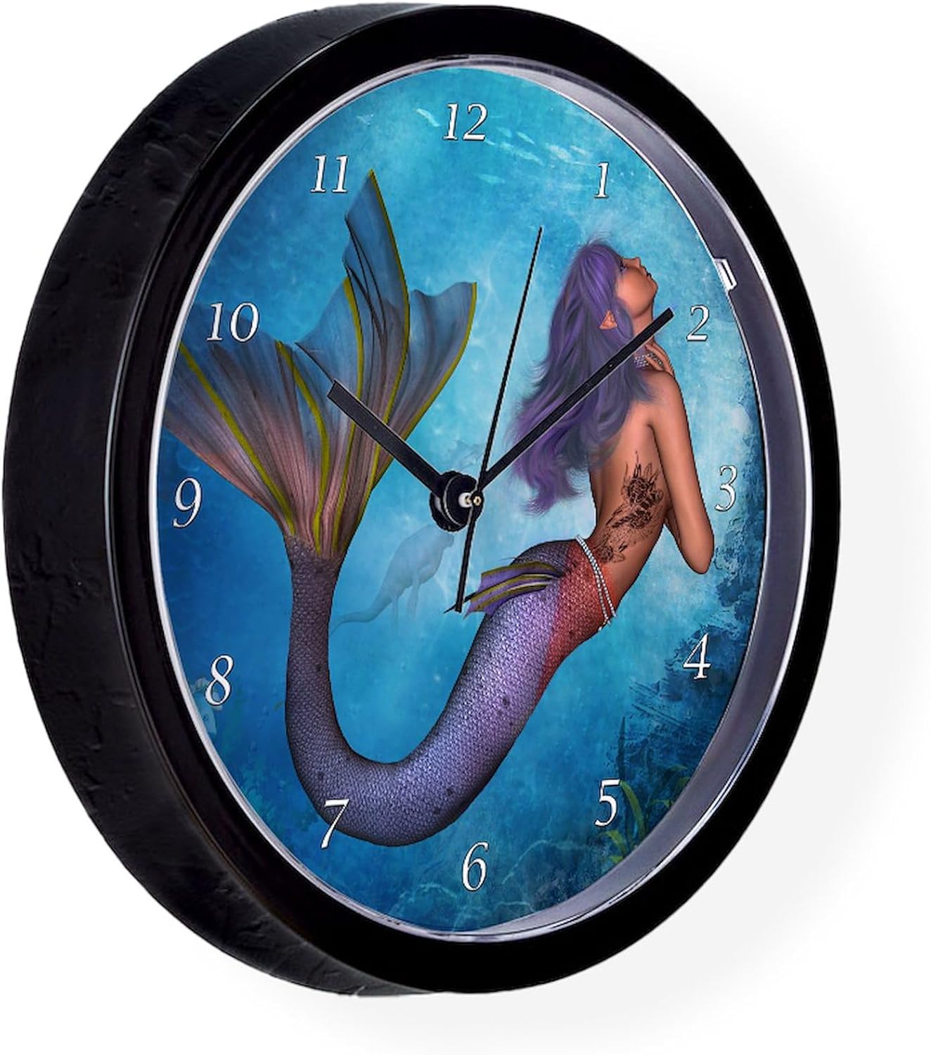 CafePress Mermaid 10" Wall Clock for Livingroom, Kitchen, or Office