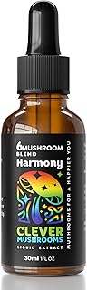 6 Blend Mushroom Liquid Extract, US Grown Mushrooms Alcohol Free, Natural Energy, Cognitive Support, Immunity Boost,100% Fruit Bodies, Lion's Mane, Cordyceps, Reishi, Chaga, Turkey Tail (1 fl oz)