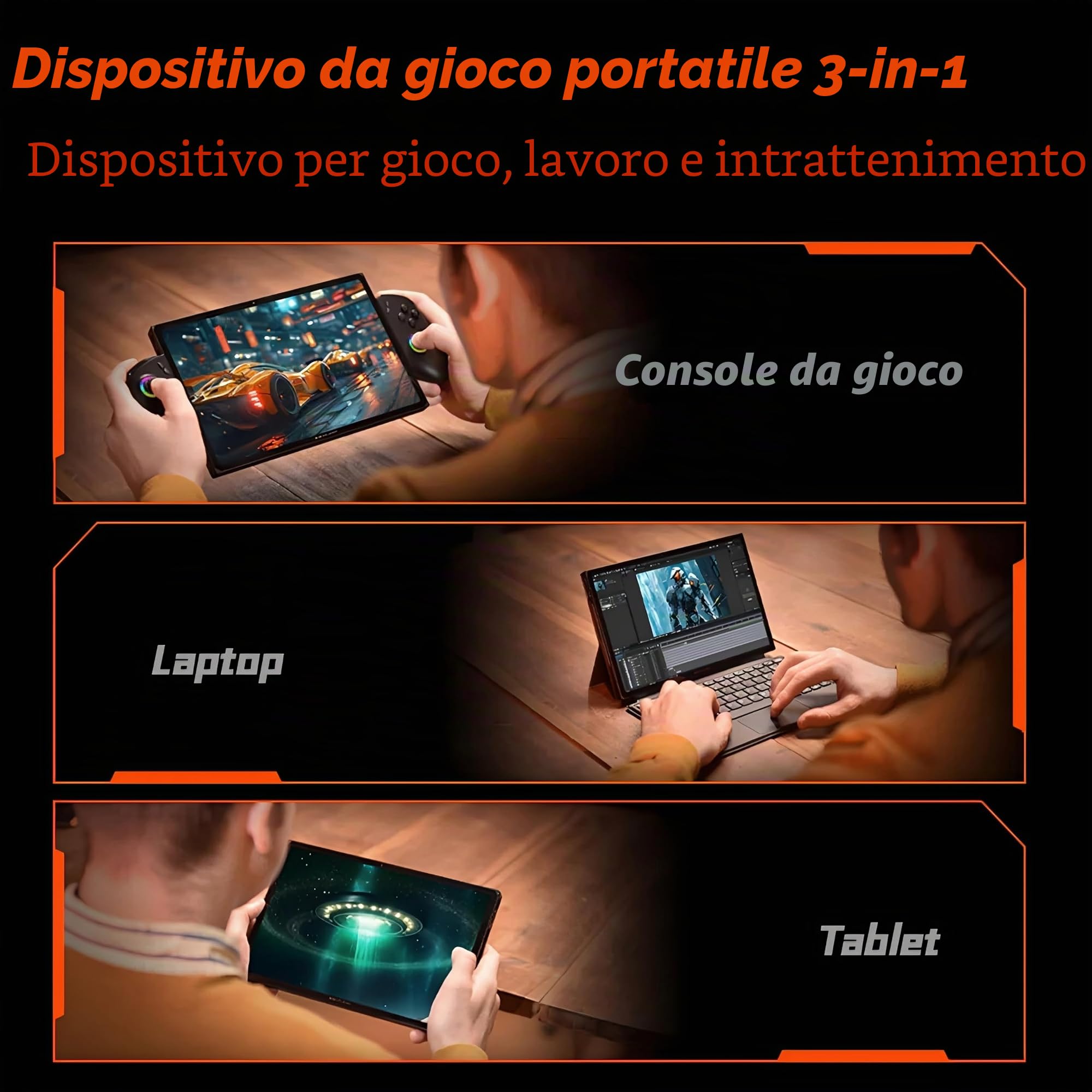 WEELIAO ONE XPLAYER X1 Pro - PC da gioco portatile con touchscreen da 11" 120Hz 2K, AMD Ryzen AI 9 HX 370, 32 GB di RAM, SSD da 1 TB con Tastiera magnetica + Controllers + Borsa di protezione