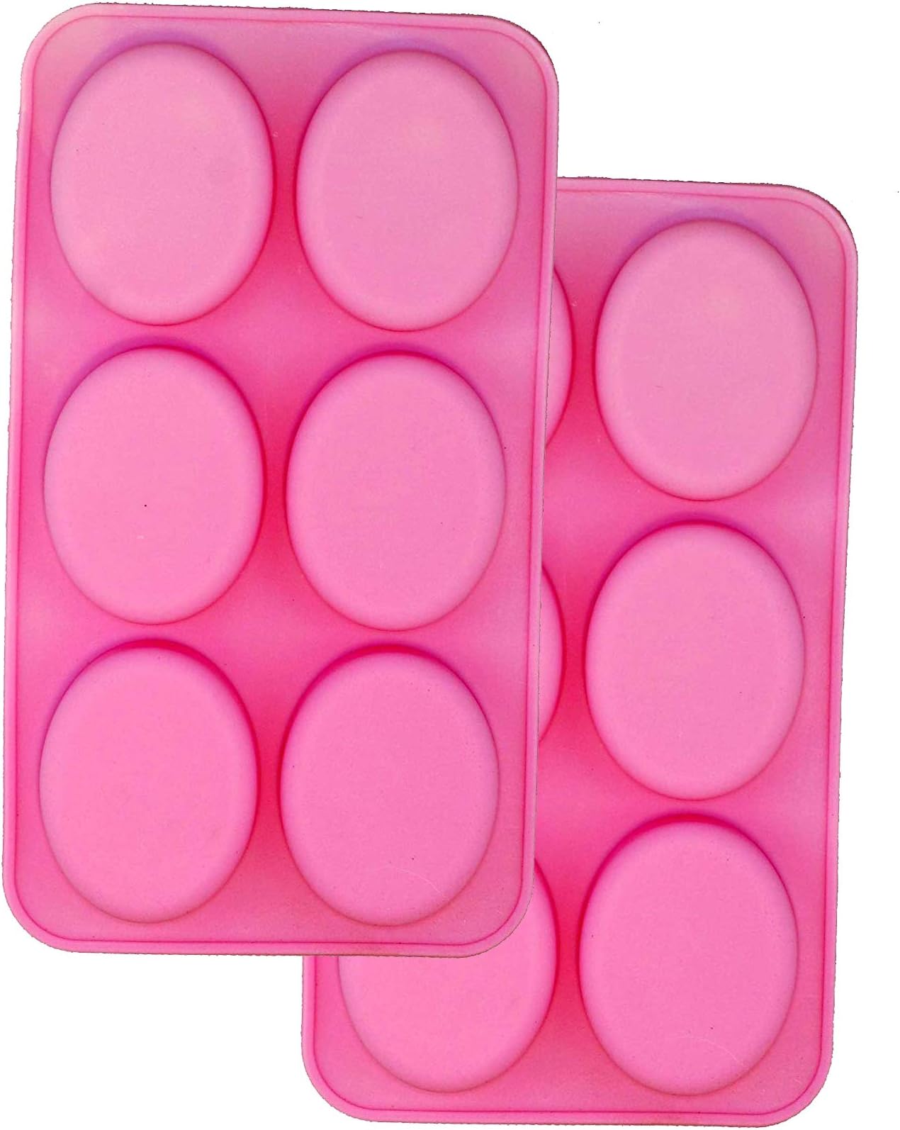 BargainRollBack 2 pack X Oval Shape Homemade Soap Mold Chocolate DIY Tray Mould Silicone Party maker (Ships From USA)