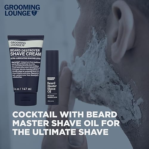 Miniatura 5 de Grooming Lounge Crema de afeitar para destructor de barba, solución de afeitado hidratante, sin golpes y sin quemaduras para hombres, fórmula de