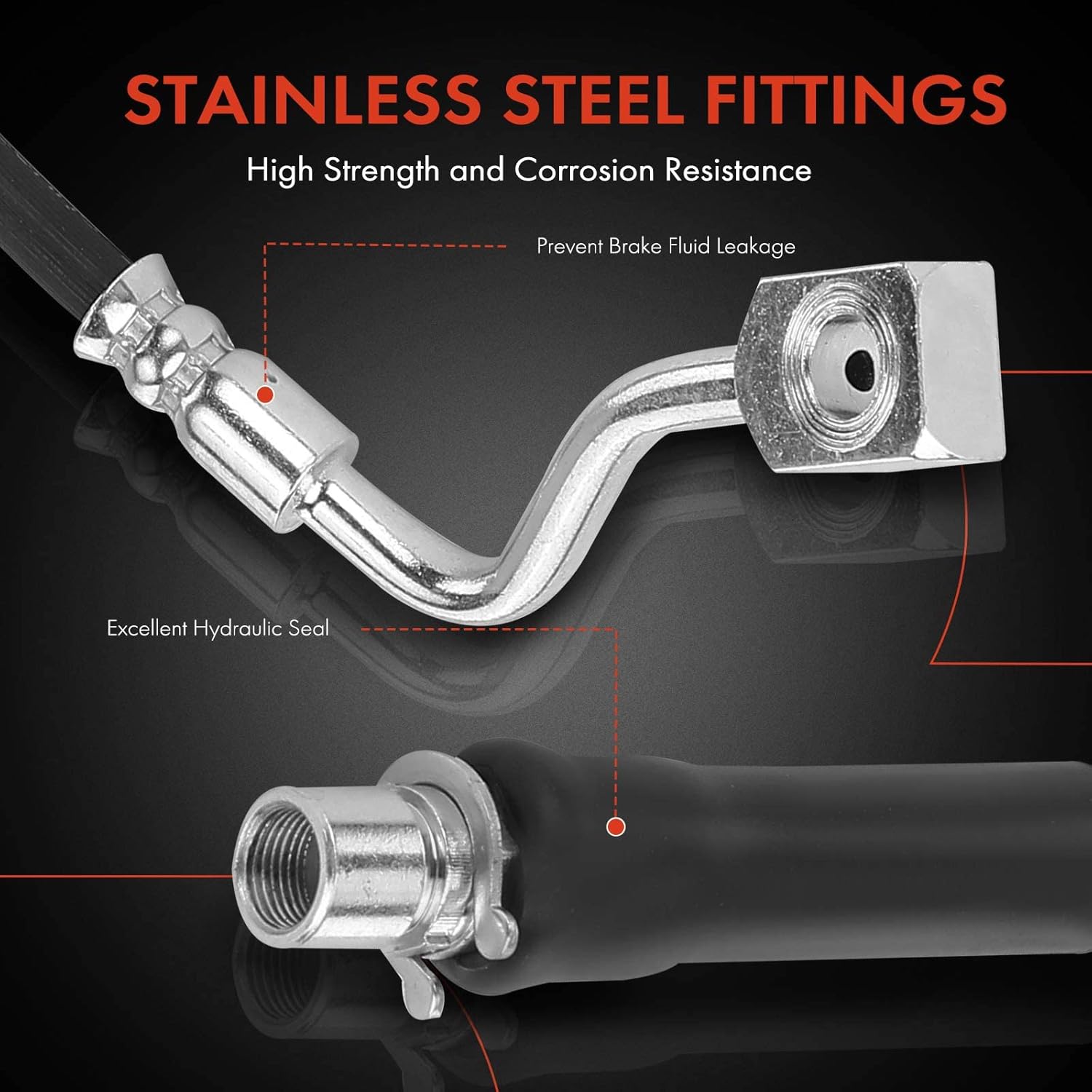 A-Premium Rear Driver Brake Hydraulic Hose Compatible with Chevy and GMC Models - Express 1500, Express 2500, Express 3500, Savana 1500, Savana 2500, Savana 3500, Savana 4500, Express Cargo/Pasajeros