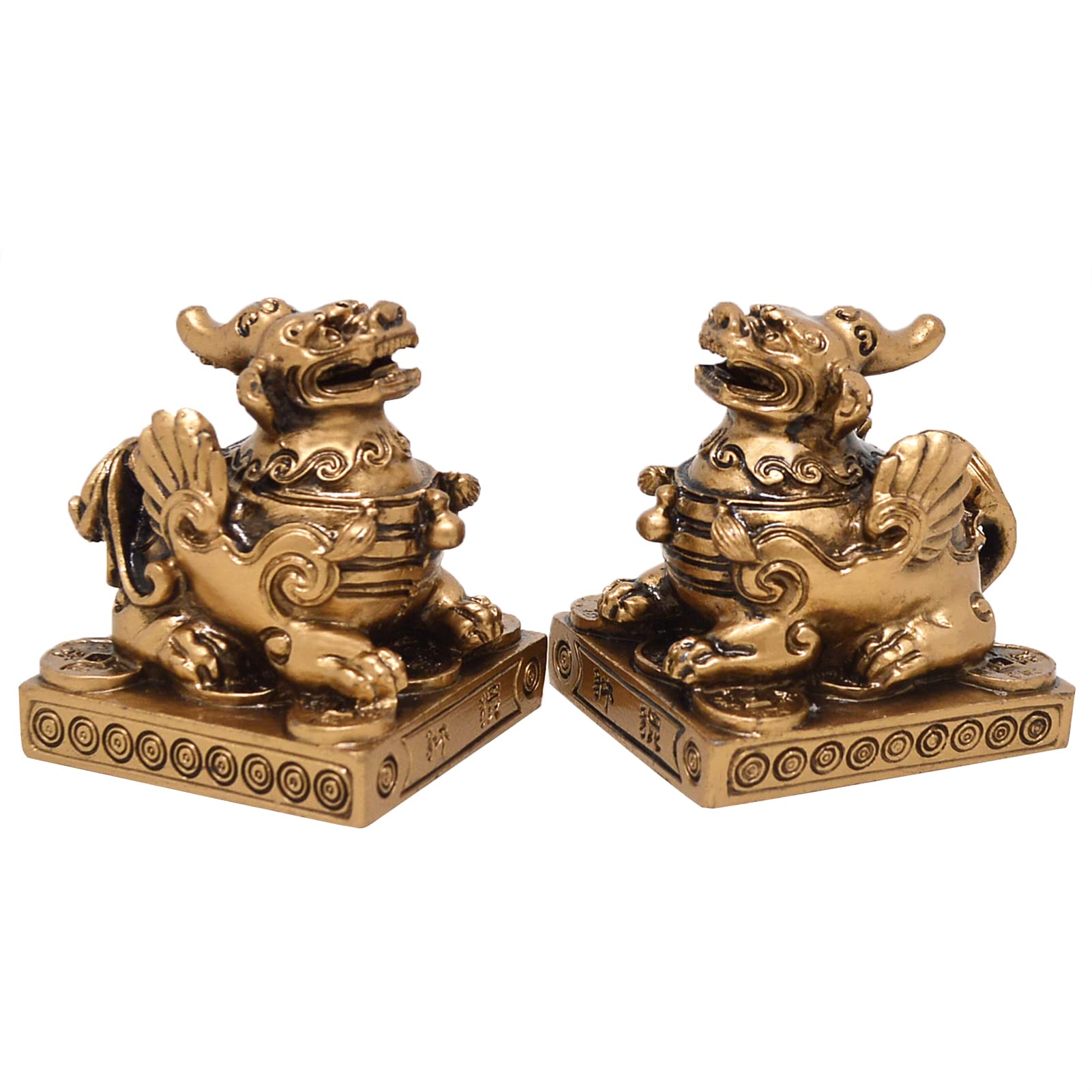 Juanxian Bronze Feng Shui Pair Of Pi Xiu/Piyao Statue Figurine+ Free Mxsabrina Red String Bracelet J1027